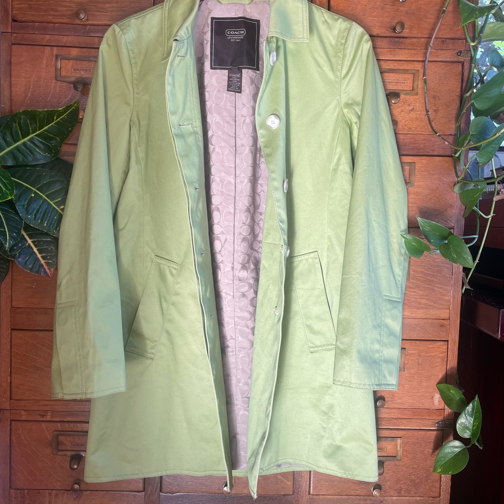 Small Coach lime green trench coat